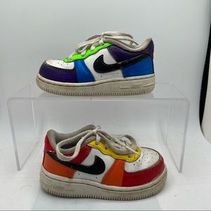 Nike Air Force 1 Sz 7C Toddler Custom Painted Pride Rainbow.
